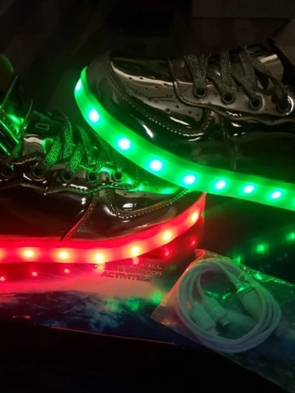 Kids ATS led light up shoes Gold shoes size 3y New with box Glow Shoes
